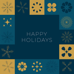 Happy holidays with geometric decoration