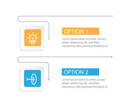 Design columns infographic template 2 step or process.