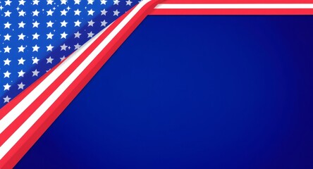 american flag on a blue background