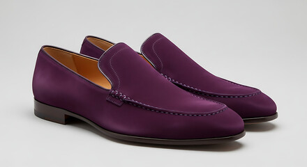 Pair of purple leather loafers