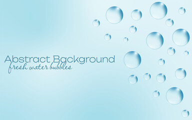 Blue fresh water bubbles. abstract background for products containing natural elements