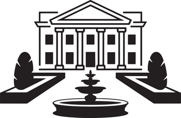 White house building structure of governmental architecture and administrative center
