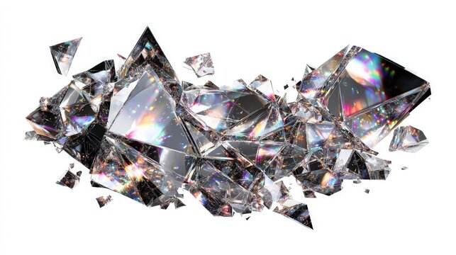 Abstract Shattered Crystal Fragments