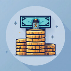 vector illustration of a man with money
