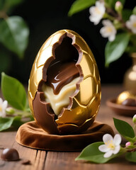 Image d'une figurine en chocolat en forme d'œuf pour pâques 