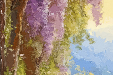 Various oil paintings, flowers, bamboo forests, roses, peonies, mountain scenery, wheat ears, waves