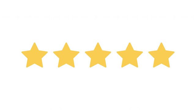 Extended Golden Star Row Long Rating Bar Animation ProRes Alpha Channel 4K 60fps
