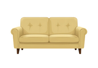 Fototapeta premium Comfortable Two Seater Sofa Vector Illustration Isolated on Black Background