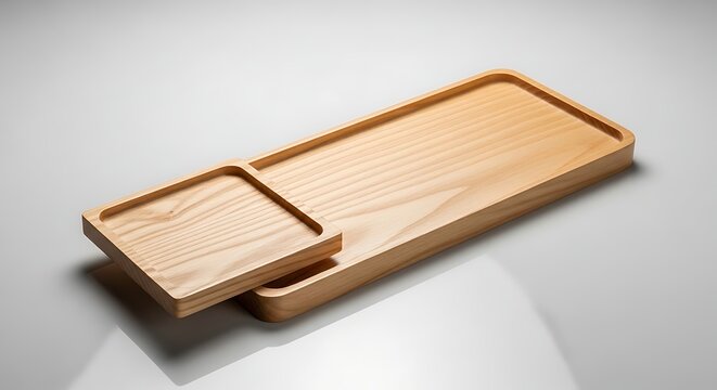 Elegant Wooden Serving Trays - Minimalist Design for Home Decor and Food Presentation.