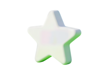 Glowing White Star with Subtle Green Accents