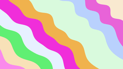 Pastel Wavy Stripes Abstract Pattern, Soft Colors, Calming Design, Aesthetic Background, Smooth Lines