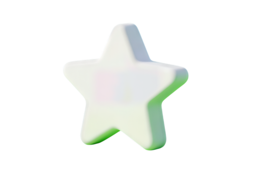 Glowing White Star with Subtle Green Accents