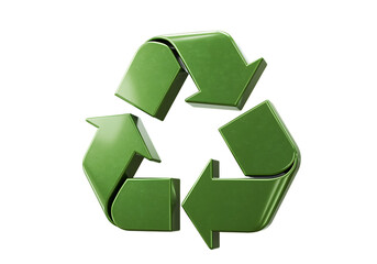 Obraz premium Green Recycle Symbol on Black Background Promoting Environmental Awareness