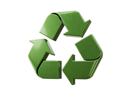 Green Recycle Symbol on Black Background Promoting Environmental Awareness