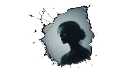 mirror with women, isolated on transparent background