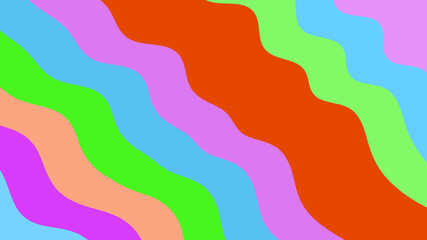 Vibrant Wavy Color Stripes Background Design with Bright Colors for Artistic Digital or Print Projects