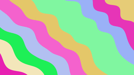 Vibrant Wavy Stripes Background - Cheerful and Energetic Design with Colorful Flowing Lines