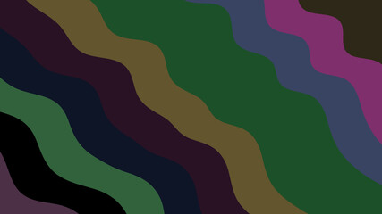 Abstract Dark Wavy Stripes: Deep Browns, Greens, and Purples, Artistic Pattern Background