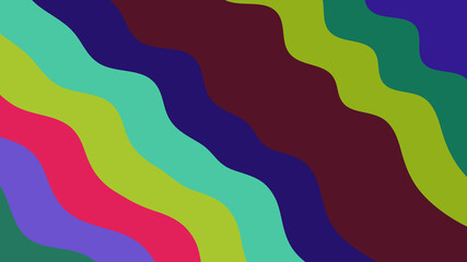 Abstract Wavy Color Background: Colorful Stripes Pattern, Wavy Lines, Diagonal Design, Modern Art
