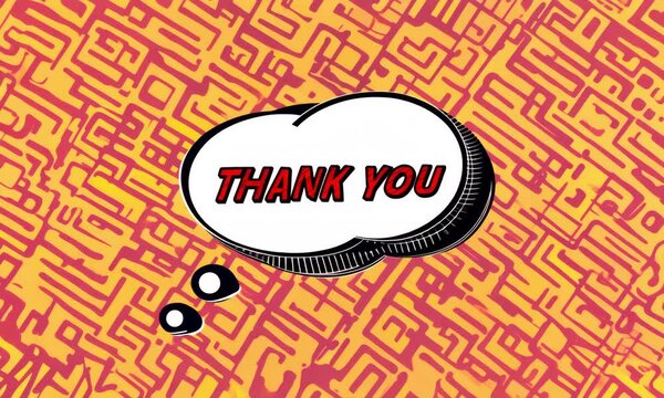 Pattern Comic Bubble Thank You Animation with Vibrant Pop Style