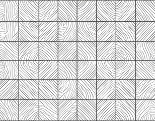 Black and white grid pattern with square segments of wood grain