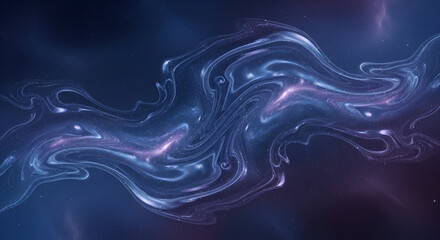 Abstract cosmic nebula background with flowing light trails and stardust
