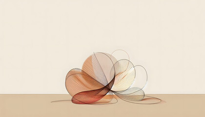 Minimal Abstract Line Geometry on Sand Beige Background