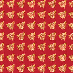 Luxurious Red and Gold Rose Motif