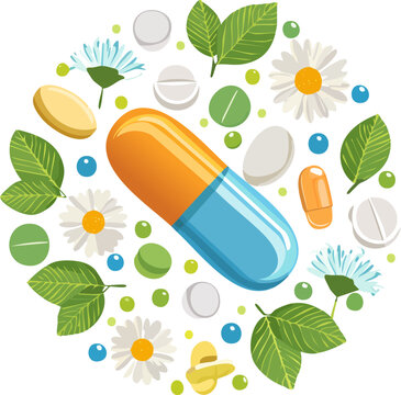 seamless pattern with medicine