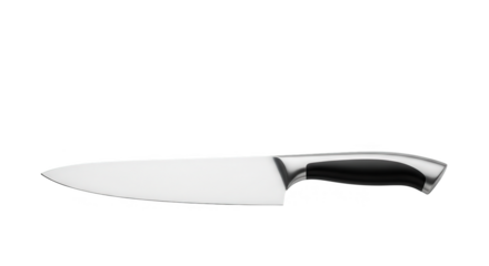 Modern Stainless Steel Chefs Knife On Black Background