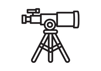 Telescope Line art vector
