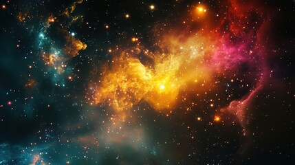 Astral Majesty: Vivid Deep Space Nebula and Starfield Exploration Scene