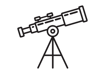 Telescope Line art vector