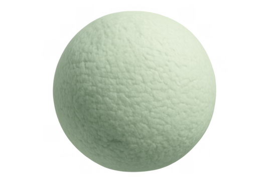 Green fuzzy sphere with soft plush sherpa texture, cozy comfort material, 3d rendering isolated on transparent background - Powered by Adobe