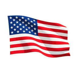 Waving American Flag with Stars and Stripes