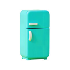 Vintage Turquoise Refrigerator with White Handles