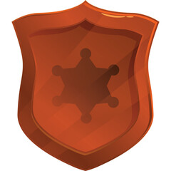 Shiny Copper Sheriff Badge Emblem With Star Silhouette Transparent Background Copper Emblem Of Authority Law Enforcement Symbol