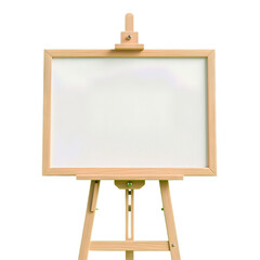 Wooden Easel with Blank Canvas on Display