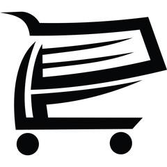 Shopping Cart Icon With Dynamic Lines On Transparent Background Representing Commerce And Sales