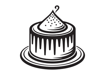 Powder cake Line art vector