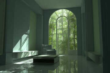 Empty Light Filled Modern Living Room