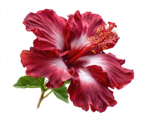 Vibrant Red And White Hibiscus Flower