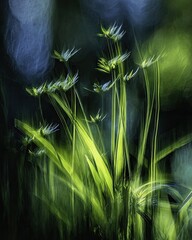Abstract Artistic Green Plant Closeup