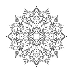 vector illustration of a mandala design coloring page 