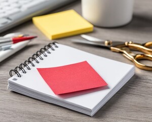 Closeup Workplace Stationery On Gray Table