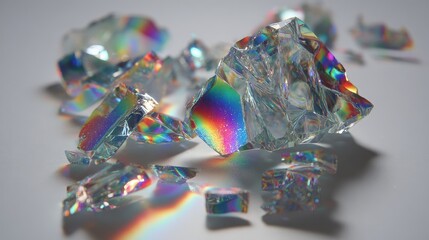 Broken Crystal Iridescent Fragments