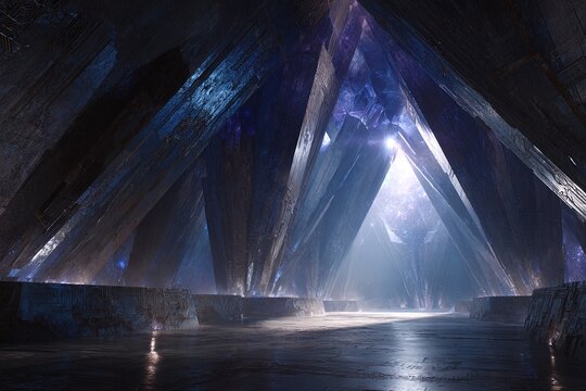 Crystalline Futuristic Interior Tunnel