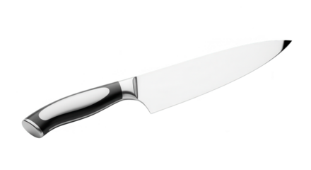Professional Chefs Knife With Stainless Steel Blade On Black