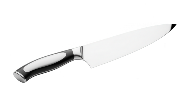 Professional Chefs Knife With Stainless Steel Blade On Black