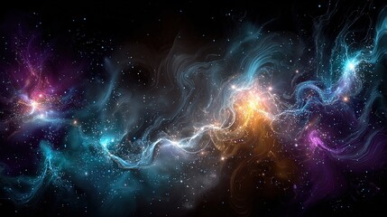 Colorful Abstract Space Nebula